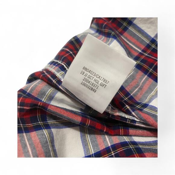 Janie and Jack Boys Red Blue Plaid Long Sleeve Button Up Size 7 - Picture 6 of 6